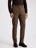 Moss Tailored Fit Performance Flannel Suit Trousers, Brown