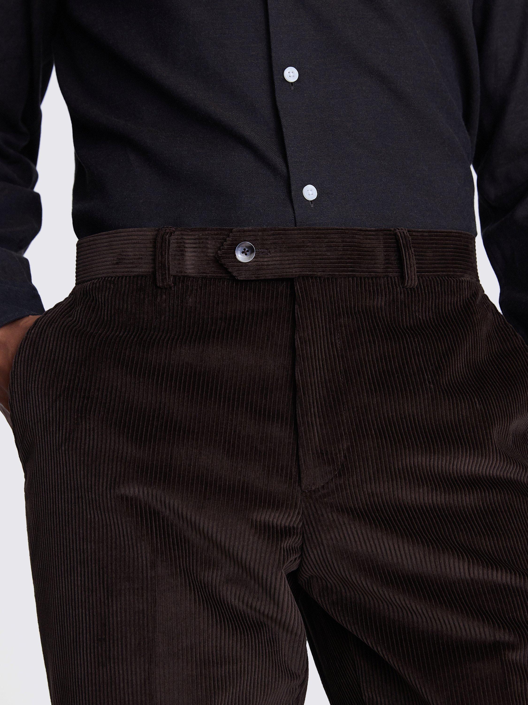 Product image 3 of 3, which shows Moss Tailored Fit Cotton Cord Suit Trousers, Brown, 30S