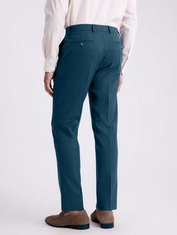 Moss Tailored Fit Flannel Suit Trousers, Teal - view 2, Teal