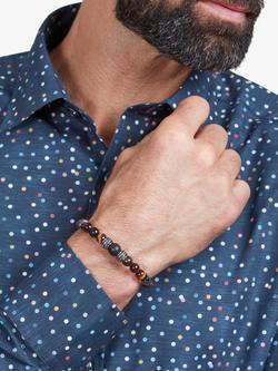 Simon Carter Jacob Beaded Leather Bracelet - view 2, Brown/Multi