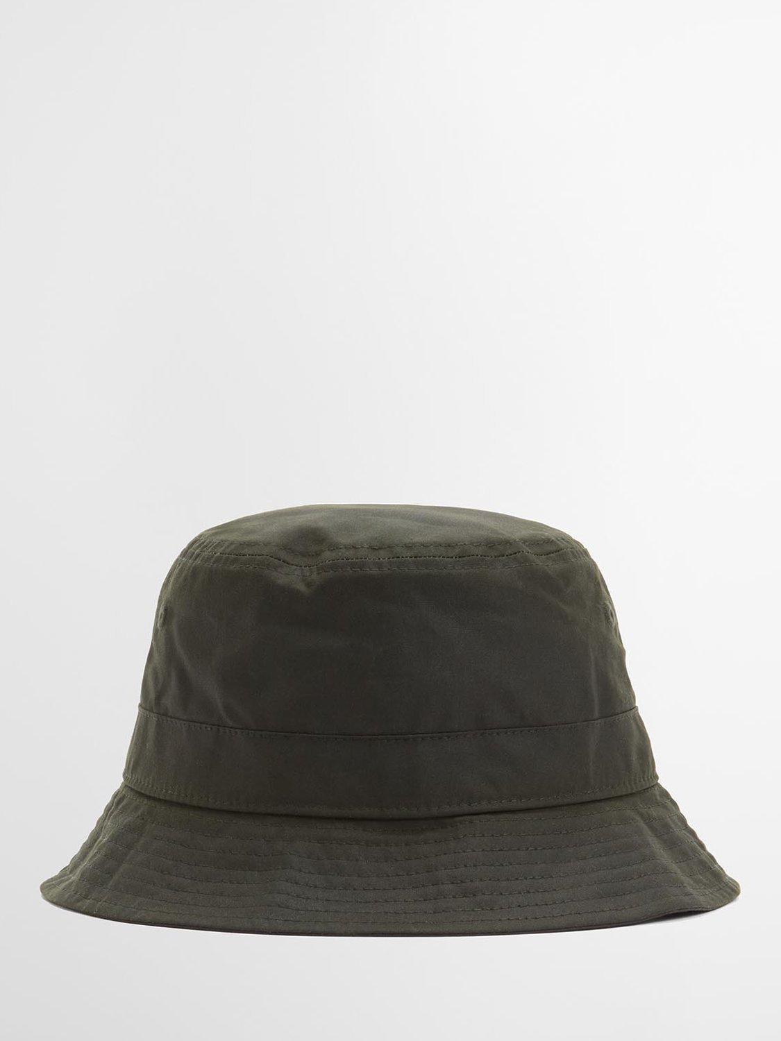 Product image 4 of 6, which shows Barbour Belsay Waxed Cotton Bucket Hat, Khaki, S