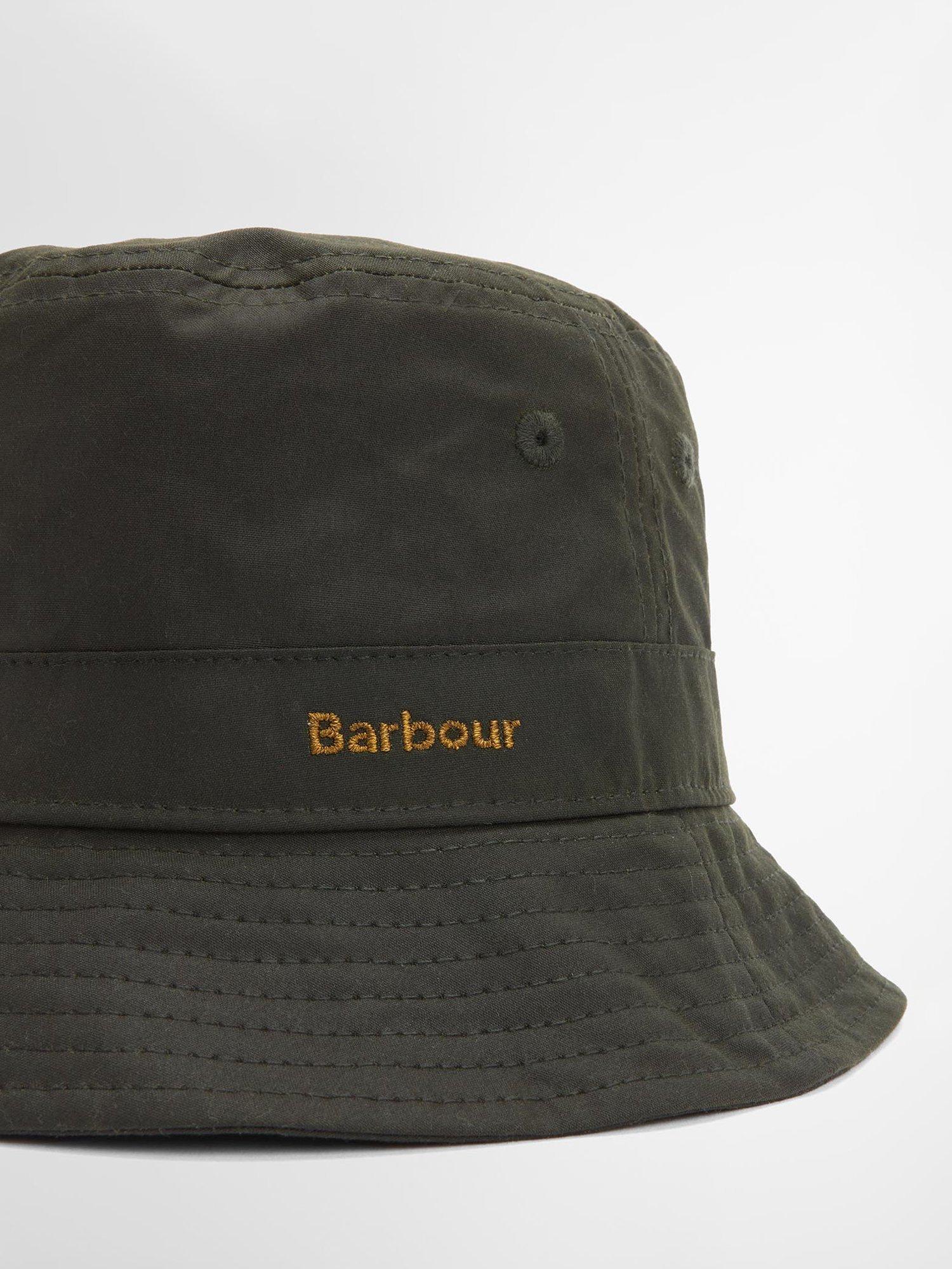 Product image 5 of 6, which shows Barbour Belsay Waxed Cotton Bucket Hat, Khaki, S