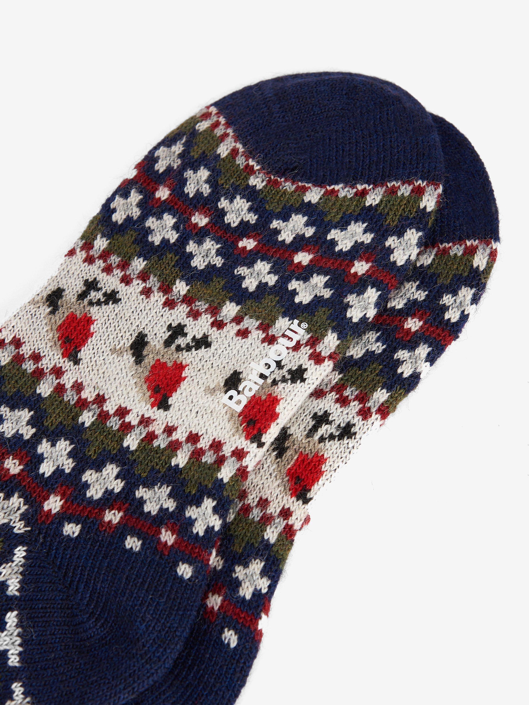 Product image 2 of 2, which shows Barbour Robin Fair Isle Knit Socks, Navy/Multi, M