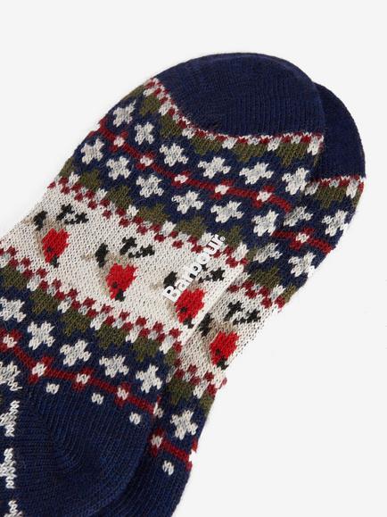 Barbour Robin Fair Isle Knit Socks, Navy/Multi - view 2, Navy/Multi