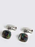 Moss Mother of Pearl Square Cufflinks, Grey