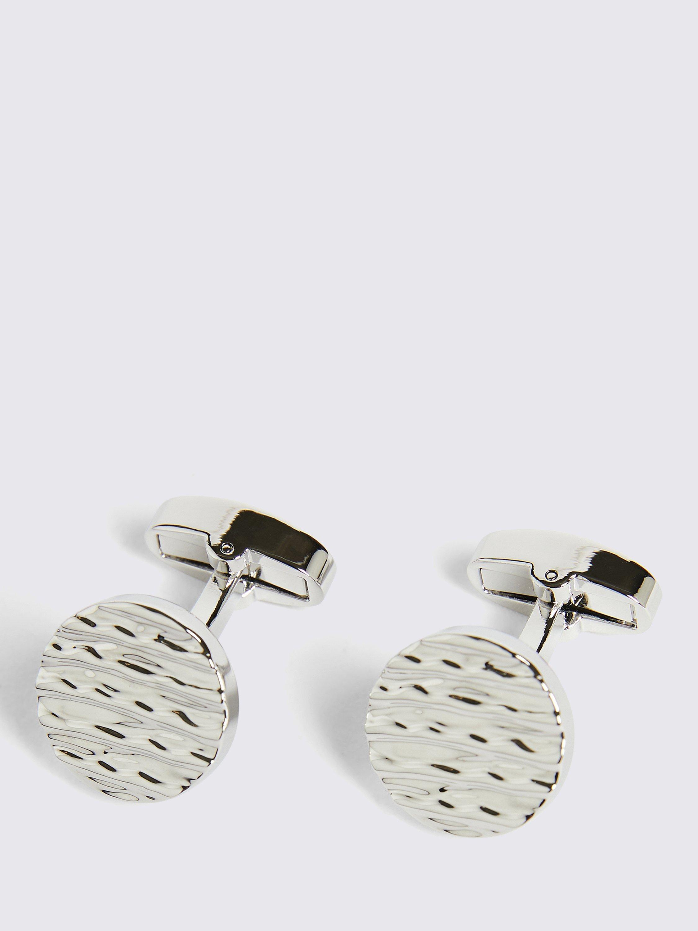 Product image 1 of 2, which shows Moss Textured Effect Cufflinks, Grey, Grey