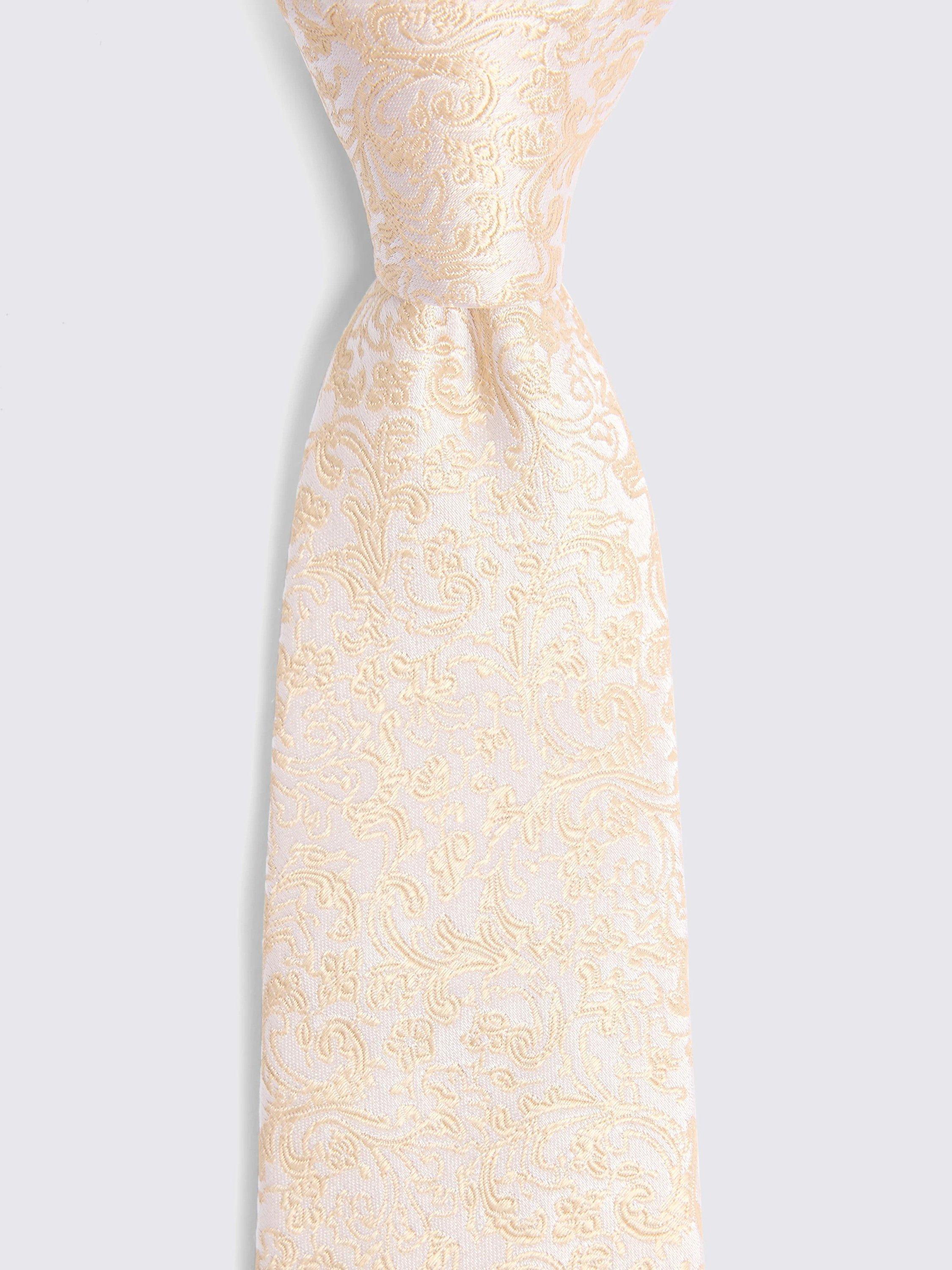 Product image 2 of 2, which shows Moss Silk Floral Swirl Tie, Yellow