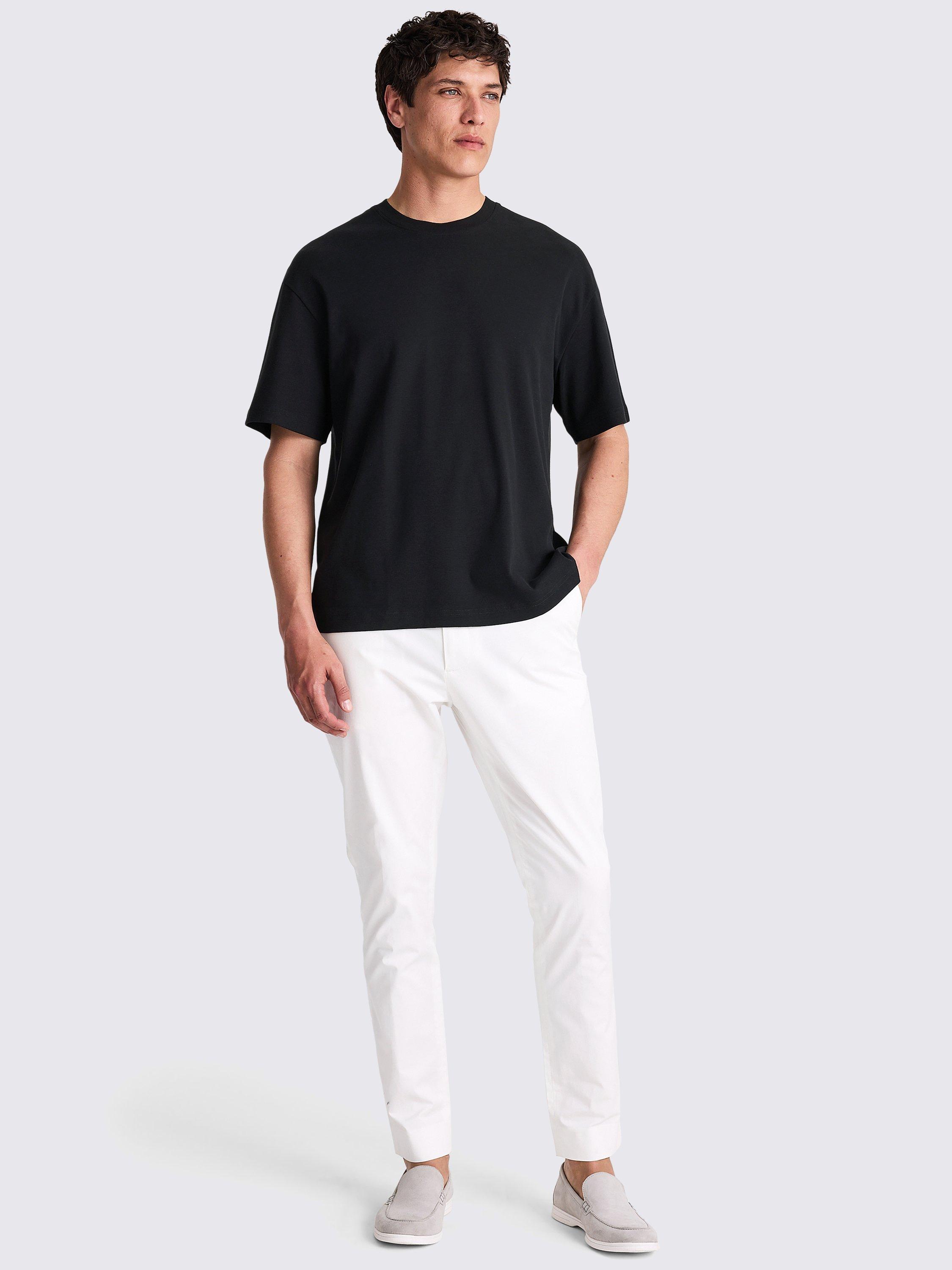 Product image 2 of 4, which shows Moss Heavy Cotton Regular Fit Short Sleeve T-Shirt, Black, S