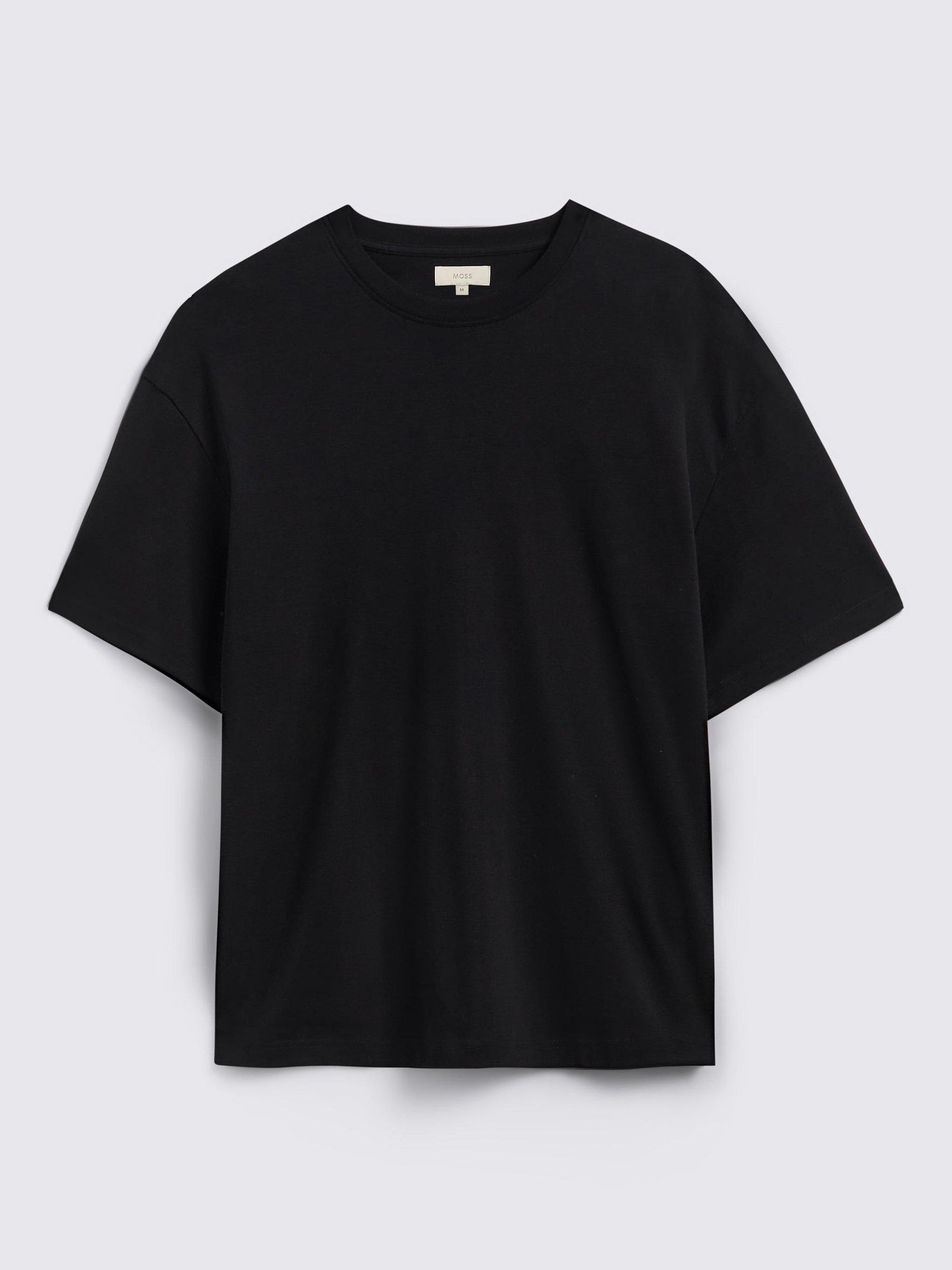 Product image 4 of 4, which shows Moss Heavy Cotton Regular Fit Short Sleeve T-Shirt, Black, S