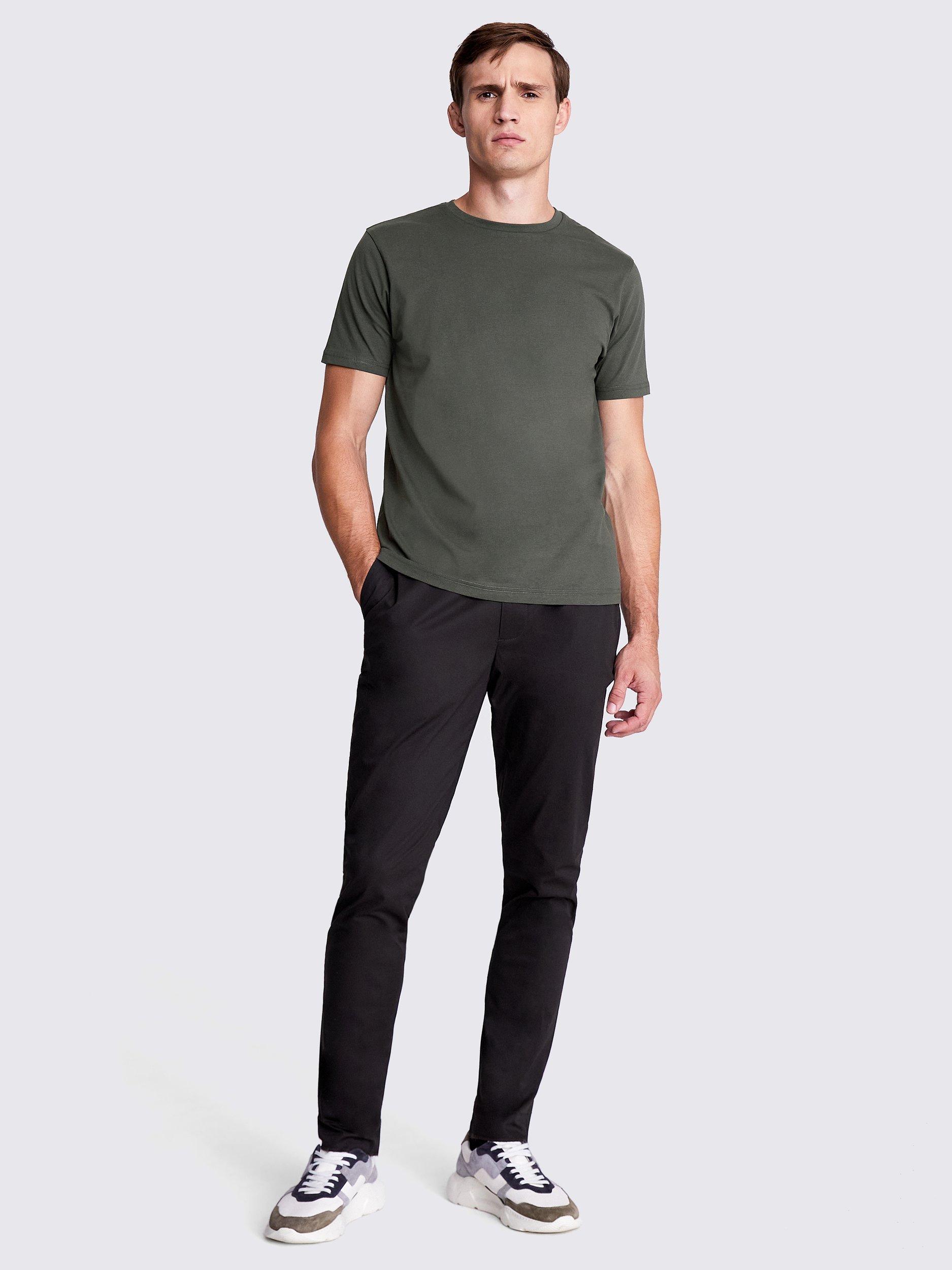 Product image 2 of 5, which shows Moss Cotton Regular Fit Short Sleeve T-Shirt, Green, S