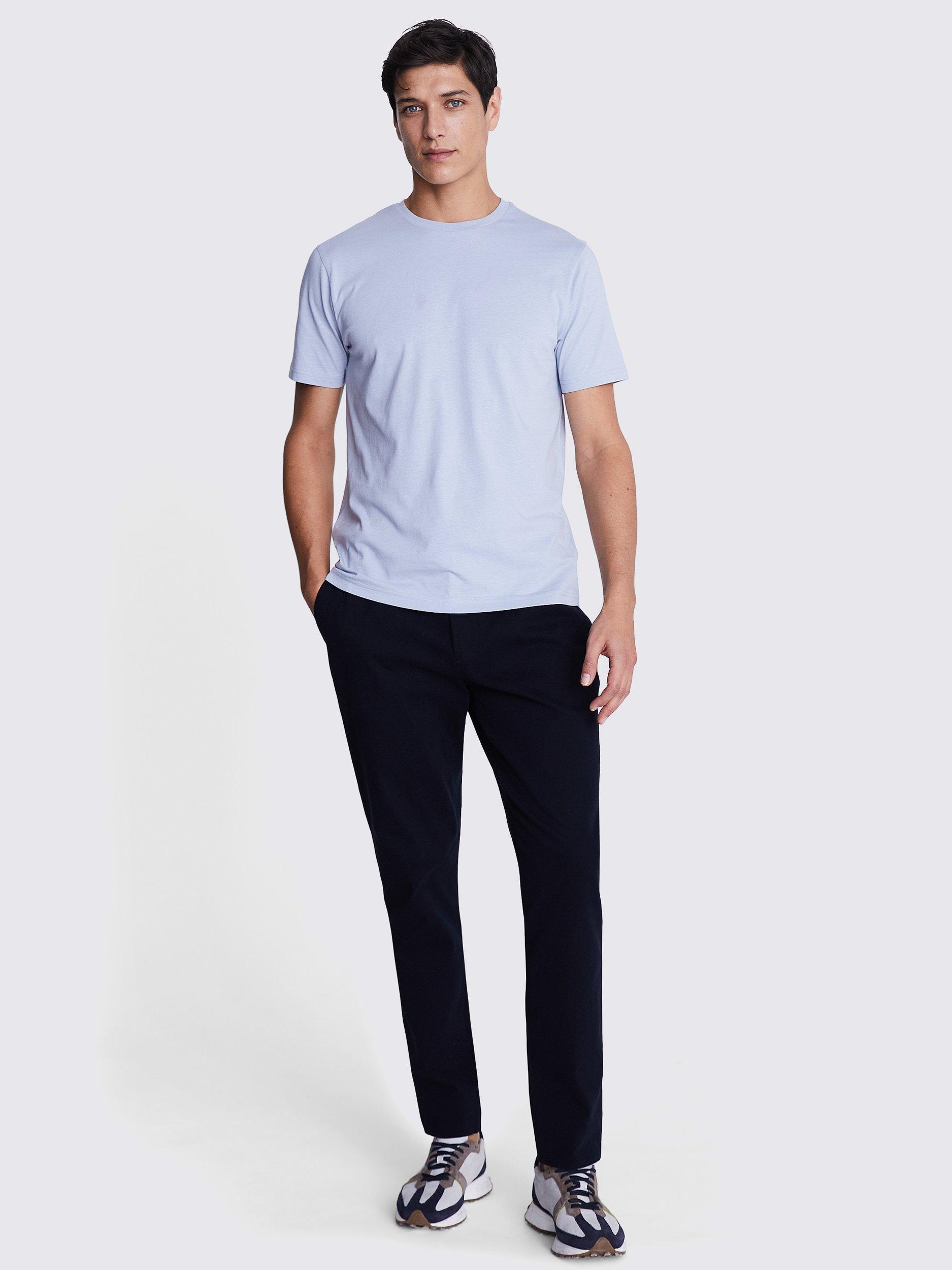 Product image 2 of 5, which shows Moss Cotton Regular Fit Short Sleeve T-Shirt, Blue, Blue, S