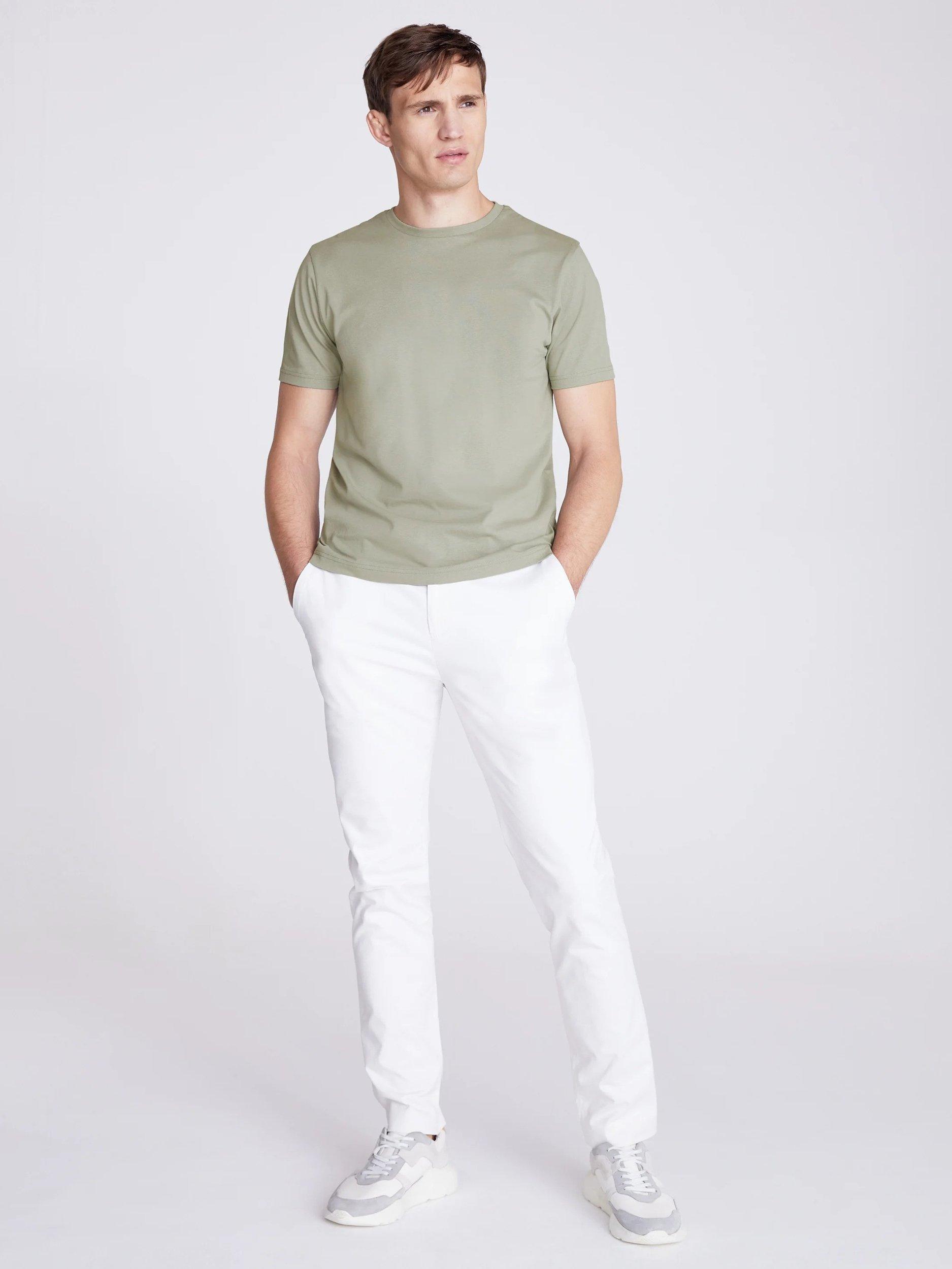 Product image 2 of 5, which shows Moss Cotton Regular Fit Short Sleeve Crew Neck T-Shirt, Green, S