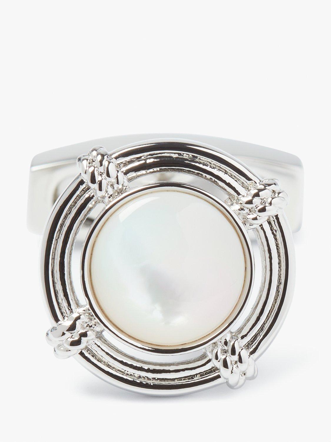 Product image 4 of 4, which shows Simon Carter Lifebouy Cufflinks, Silver/White