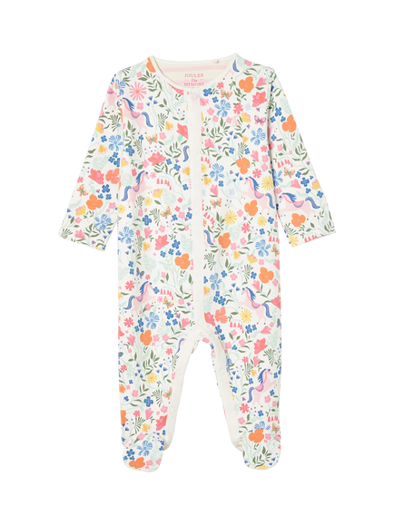 Joules Baby Razamataz Cotton Printed Bodysuit, Cream, Cream