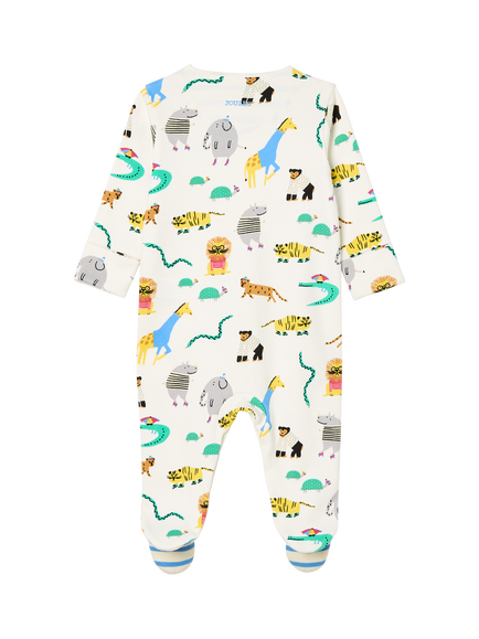 Joules Baby Razamataz Cotton Animal Print Bodysuit, Cream, Cream