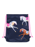 Joules Kids' Adventurer Printed Drawstring Bag, Navy