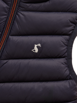Joules Kids' Crofton Sleeveless Quilted Gilet, Navy - view 2, Navy