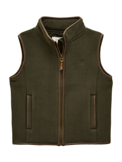 Joules Kids' Heritage Fleece Gilet, Dark Green