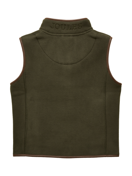Joules Kids' Heritage Fleece Gilet - view 2, Dark Green