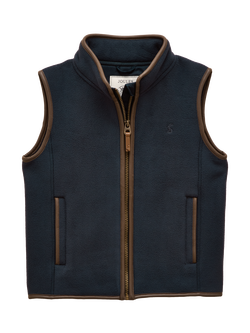 Joules Kids' Heritage Fleece Gilet, Navy