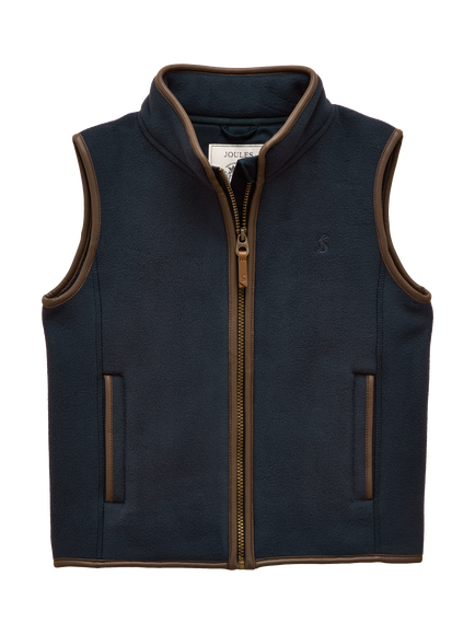 Joules Kids' Heritage Fleece Gilet, Navy