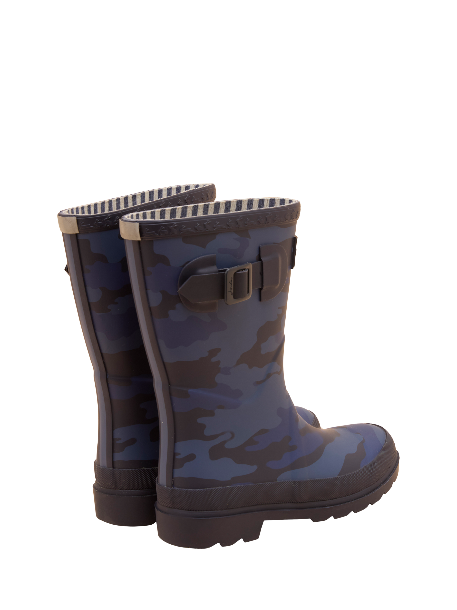 Product image 4 of 5, which shows Joules Kids' Camo Wellington Boots, Navy, EU25