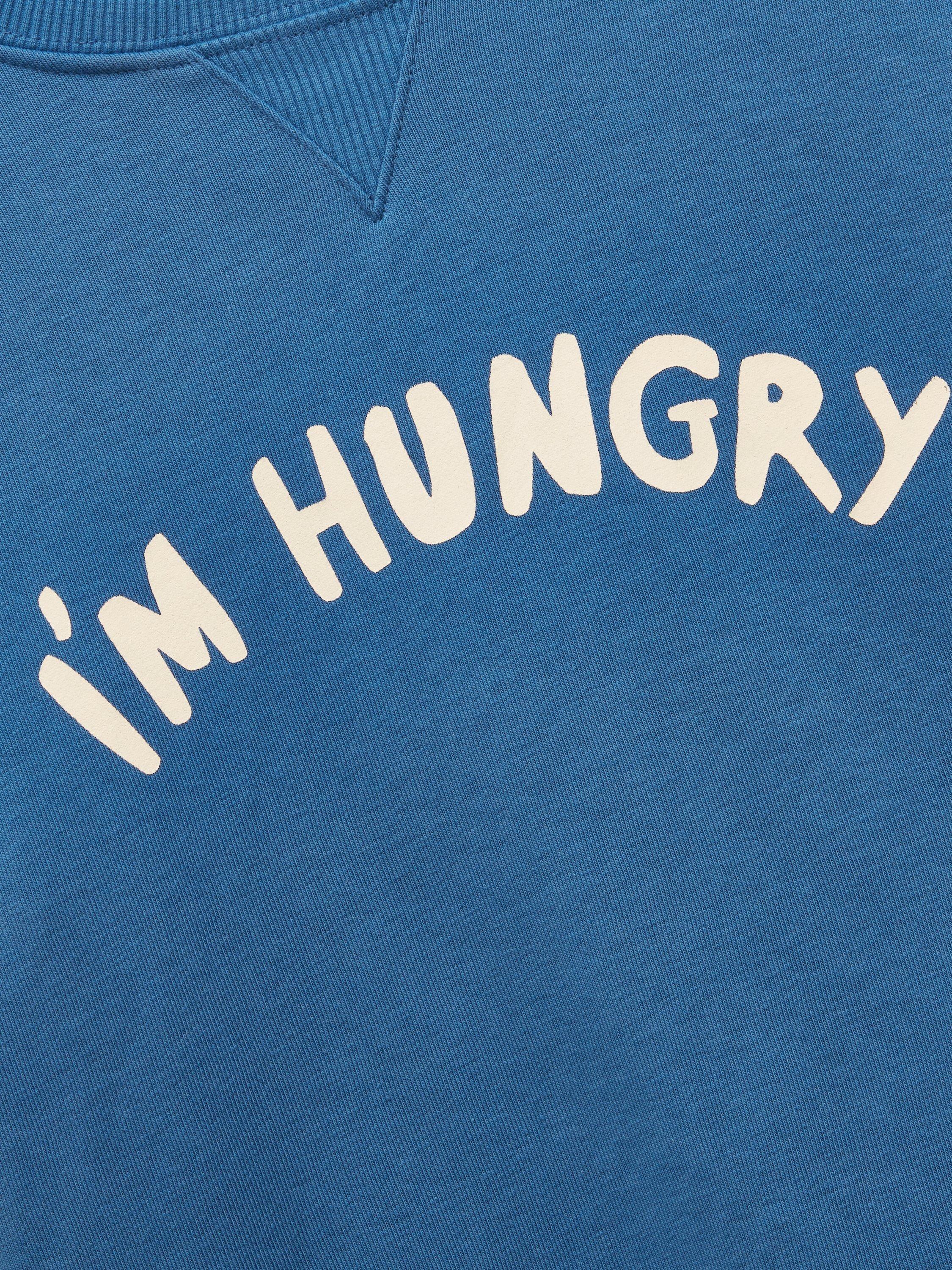 Product image 2 of 5, which shows Joules Kids' Sundaze Cotton Blend Slogan Sweatshirt, Blue, 2-3 years