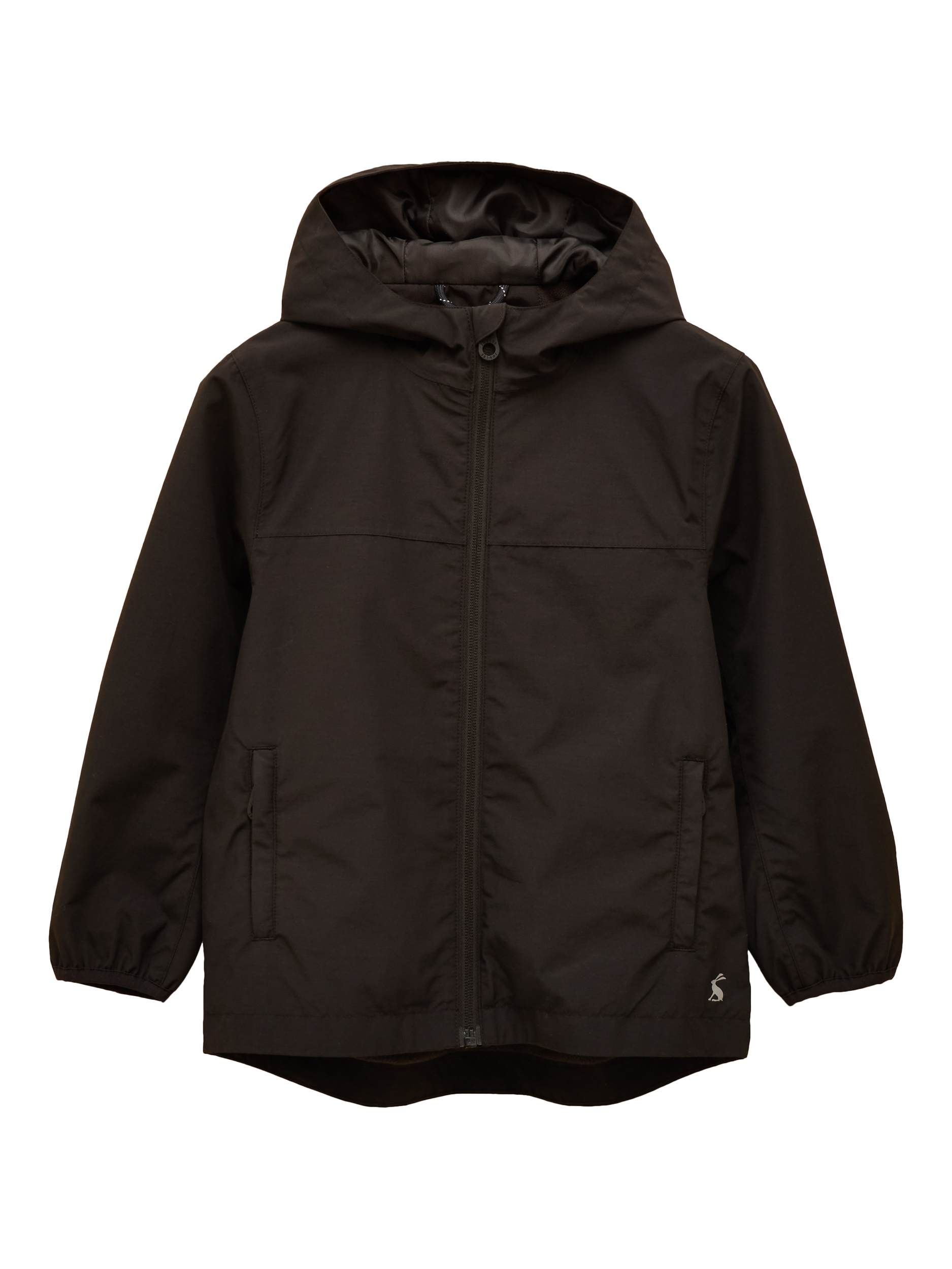 Product image 1 of 6, which shows Joules Kids' Ayston Cotton Blend Raincoat, Black, 2-3 years