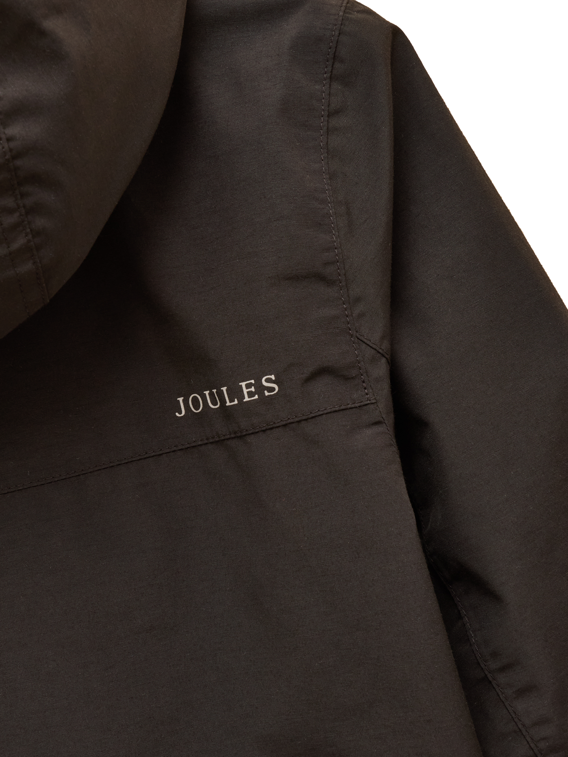 Product image 4 of 6, which shows Joules Kids' Ayston Cotton Blend Raincoat, Black, 2-3 years