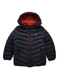 Joules Kids' Carin Hooded Padded Coat. Navy, Navy