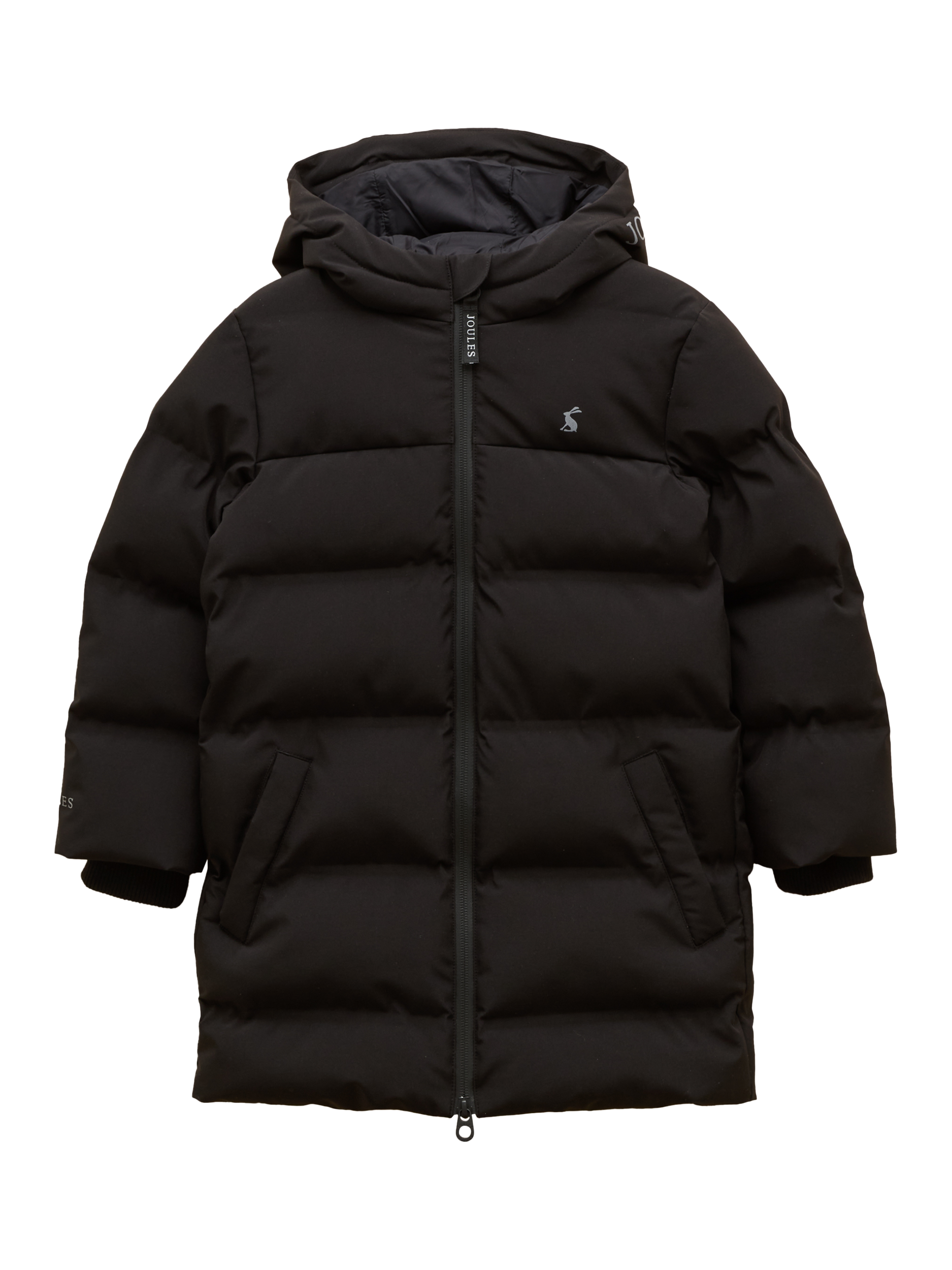 Product image 1 of 4, which shows Joules Padwell Padded Coat, Black, 3-4 years