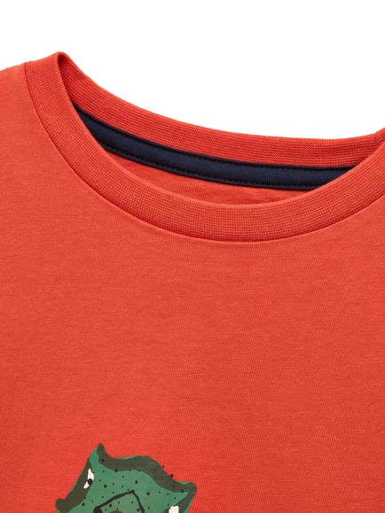 Joules Kids' Ben Short Sleeve Crew Neck T-Shirt - view 2, Orange