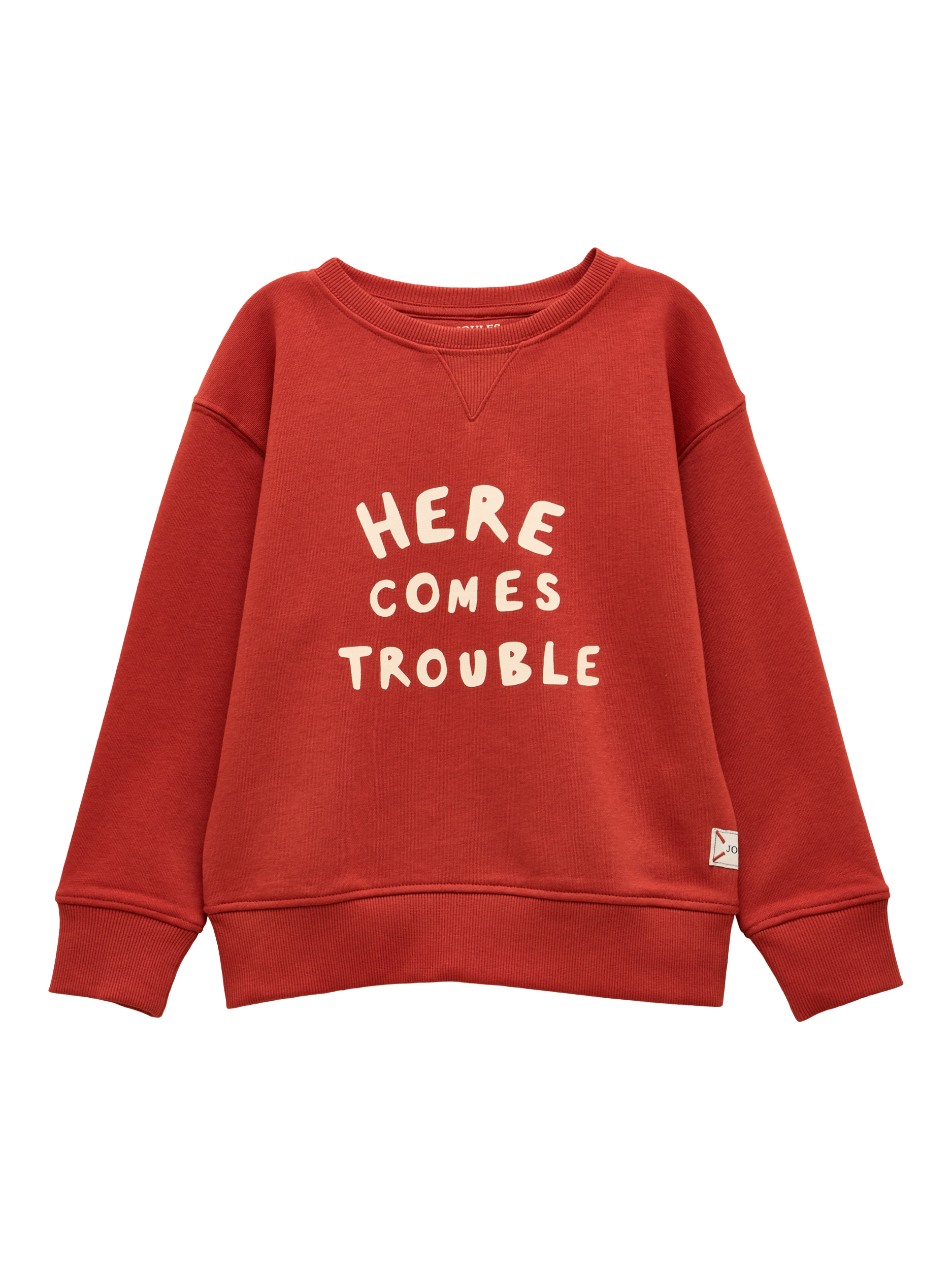 Product image 1 of 5, which shows Joules Kids' Cotton Blend Sundaze Sweatshirt, Rust Red, 4-5 years