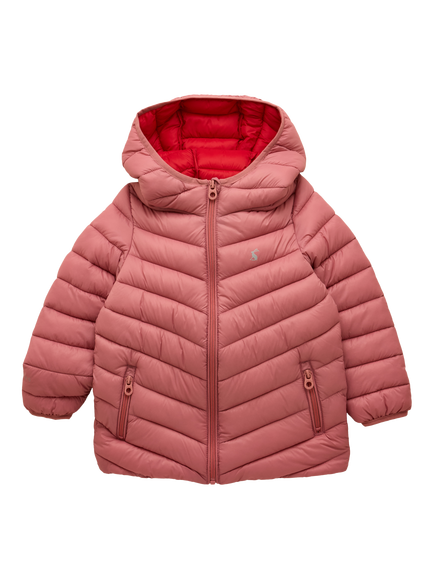 Joules Kids' Cairn Hooded Padded Coat, Pink, Pink