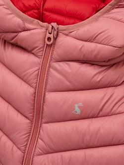 Joules Kids' Carin Hooded Padded Coat, Pink - view 2, Pink