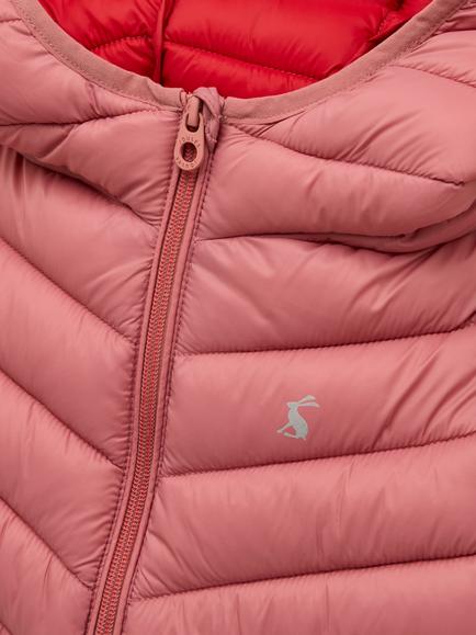 Joules Kids' Cairn Hooded Padded Coat, Pink - view 2, Pink