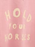 Joules Kids' Sundaze Cotton Blend Slogan Sweatshirt, Pink