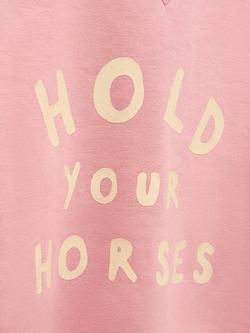 Joules Kids' Sundaze Cotton Blend Slogan Sweatshirt, Pink - view 2, Pink