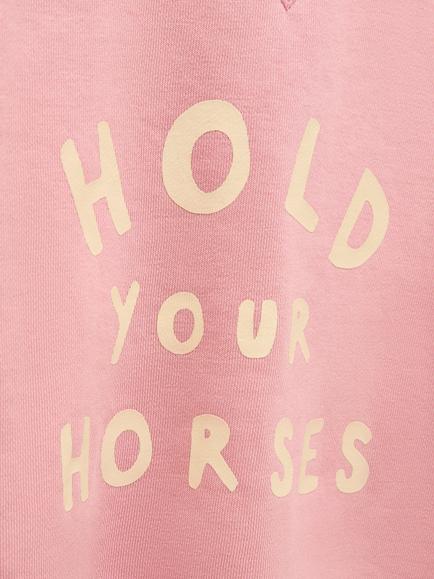 Joules Kids' Sundaze Cotton Blend Slogan Sweatshirt, Pink - view 2, Pink