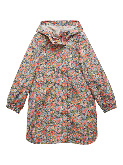 Joules Kids' Rainford Horse Print Hooded Raincoat, Pink, Pink
