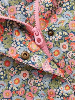 Joules Kids' Rainford Horse Print Hooded Raincoat, Pink - view 2, Pink