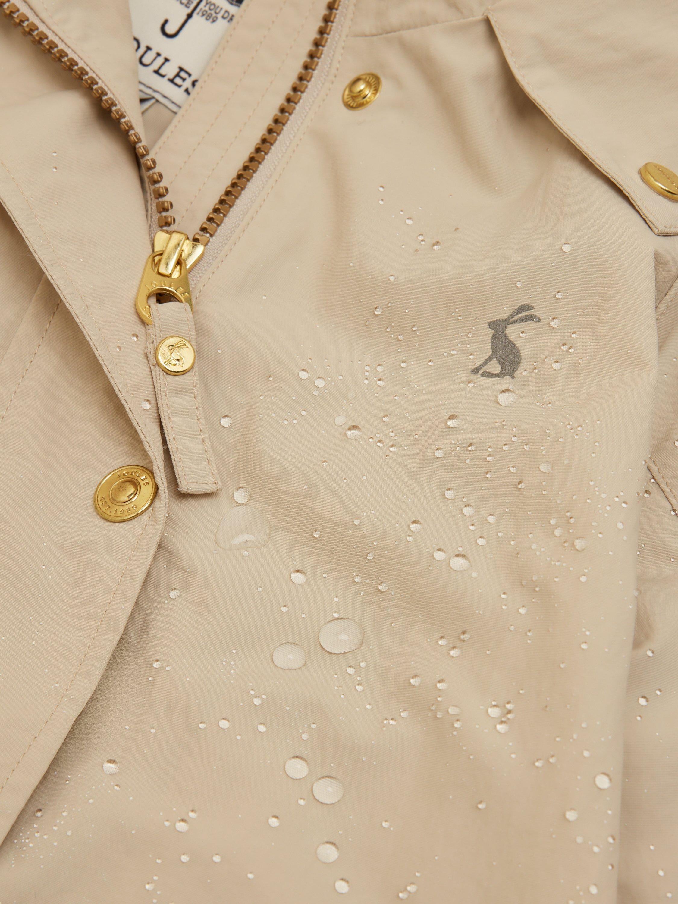 Product image 1 of 6, which shows Joules Kids' Meadow Hooded Raincoat, Stone, 1-2 years