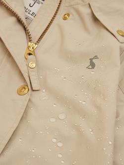 Joules Kids' Meadow Hooded Raincoat, Stone, Stone