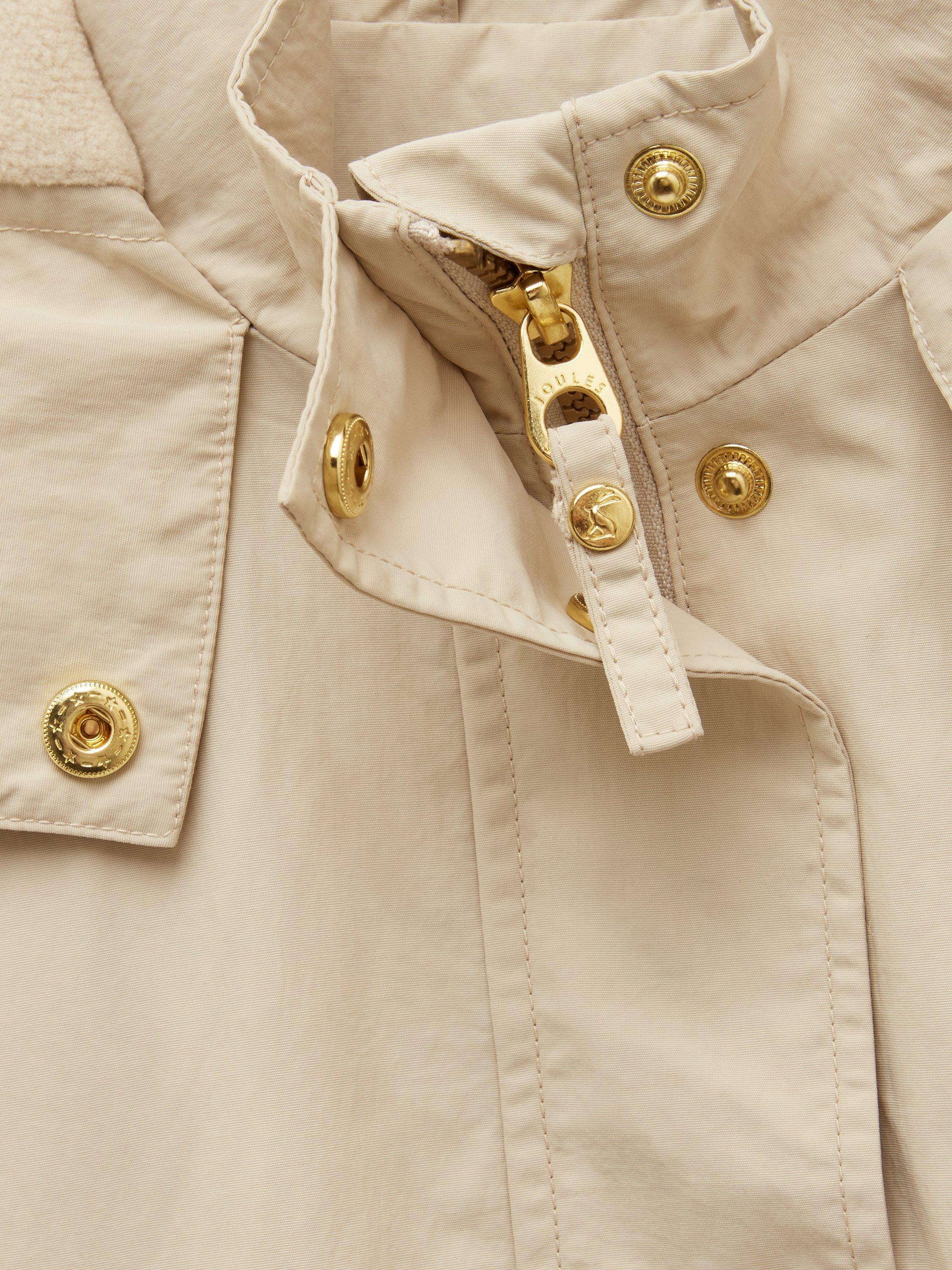 Product image 6 of 6, which shows Joules Kids' Meadow Hooded Raincoat, Stone, 1-2 years