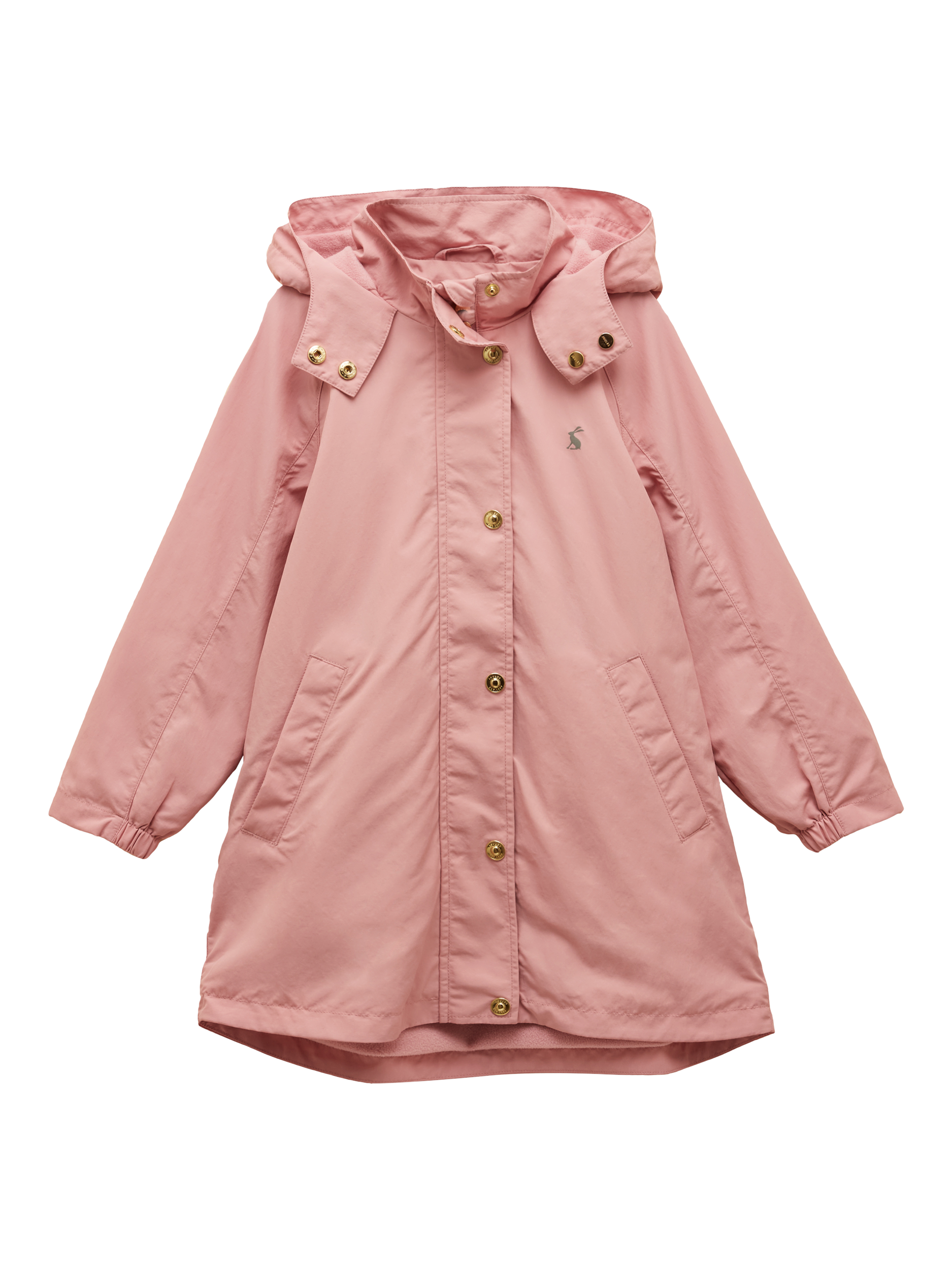 Joules Kids' Long Meadow Hooded Raincoat, Pink