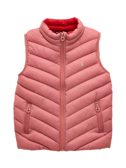 Joules Kids' Crofton Padded Gilet, Pink, Pink