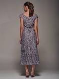 Jolie Moi Abstract Asymmetric Midaxi Dress, Purple Abstract