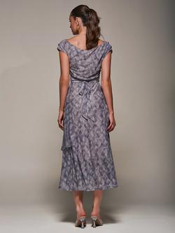Jolie Moi Abstract Asymmetric Midaxi Dress, Purple Abstract - view 2, Purple Abstract