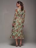 Jolie Moi Long Sleeve Lace Maxi Dress, Green Floral
