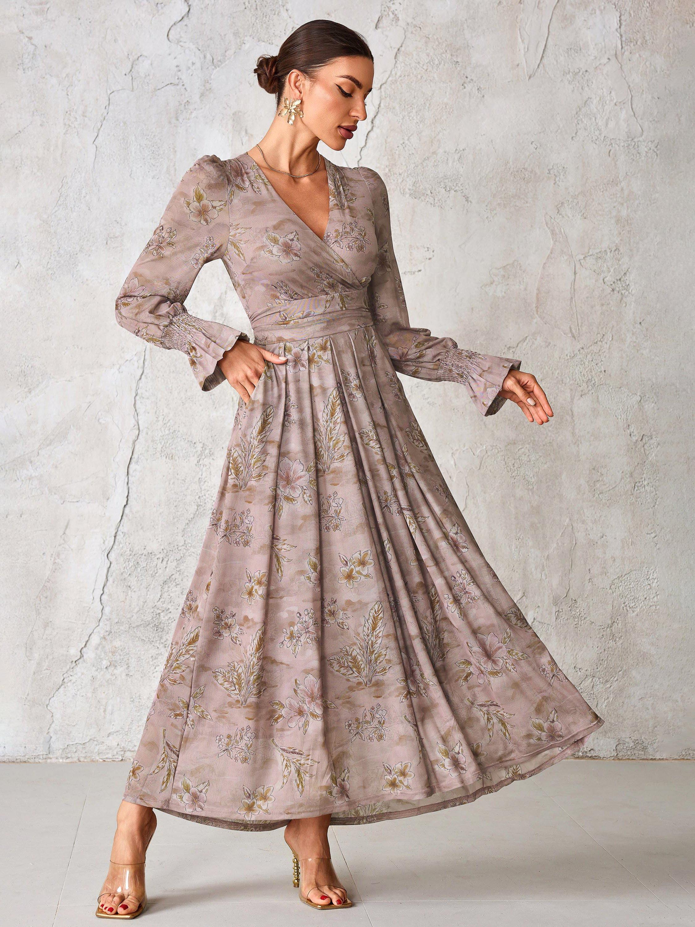LOOWIE - SVBFM One Size Vibrant Mauve Floral Patchwork Maxi Dress main image 0